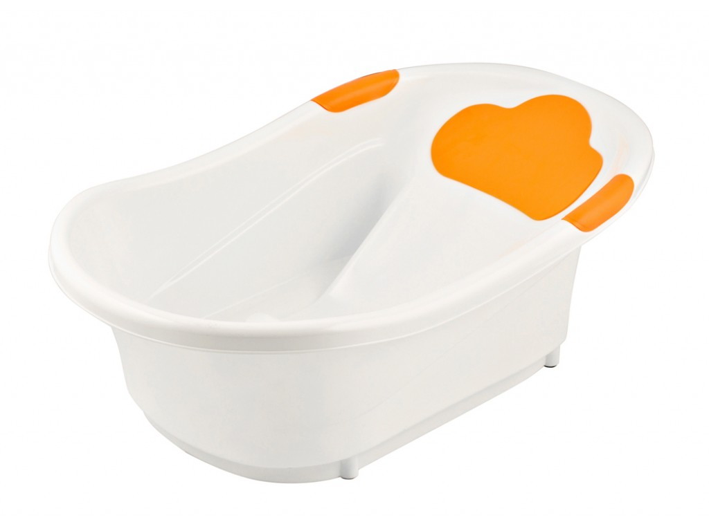 Детская ванночка Roxy-Kids c анатомической горкой и сливом Оранжевый
