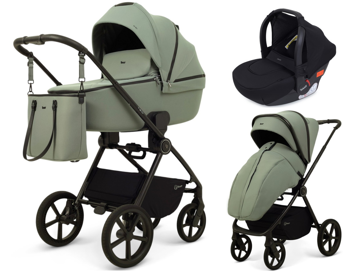 Детская коляска Rant Teo Soft 3 в 1 с автокреслом Cruise Black Olive