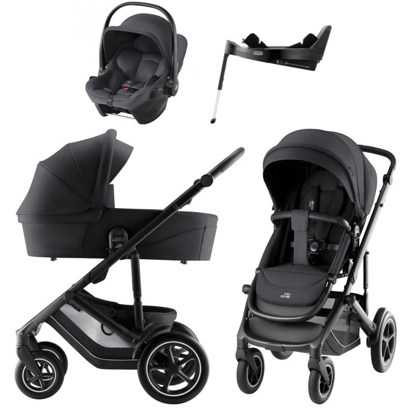 Коляска 4 в 1 Britax Roemer Smile 5Z Style и автокресло Baby-Safe Core Midnight Grey2 + Vario Base 5Z Carbon Black