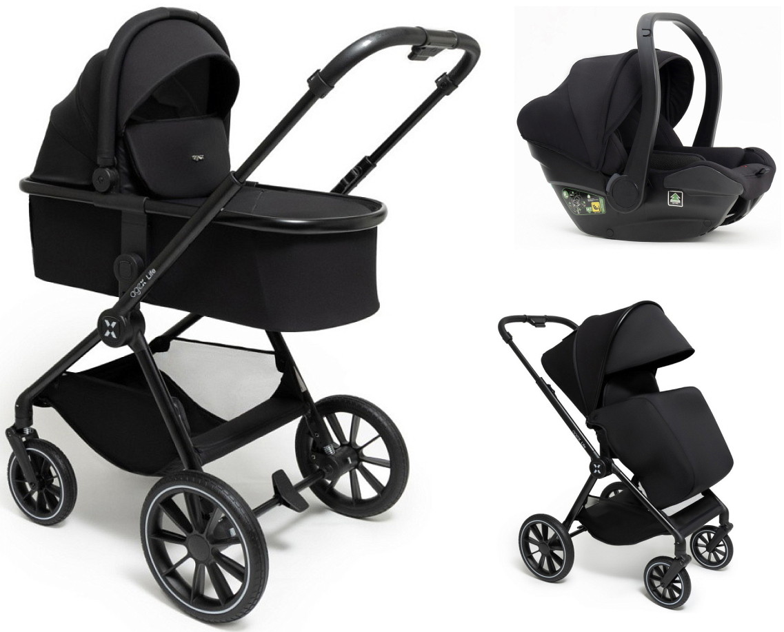 Коляска Agex Life 3 в 1 с автокреслом i-Team Black ALB504 Black (Черный)