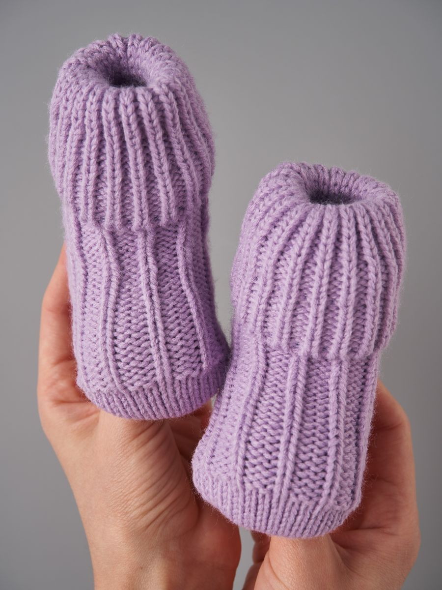 Носочки вязаные Little Star Лапша 5102 (нк) орхидея, 10 см 2