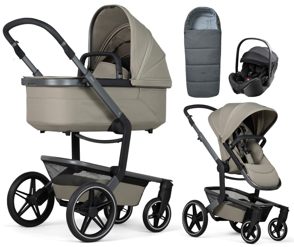 Детская коляска 3 в 1 Joolz Day 5 и автокресло Britax Roemer Baby-Safe Pro Style Carbon Black + конверт в подарок Sage green