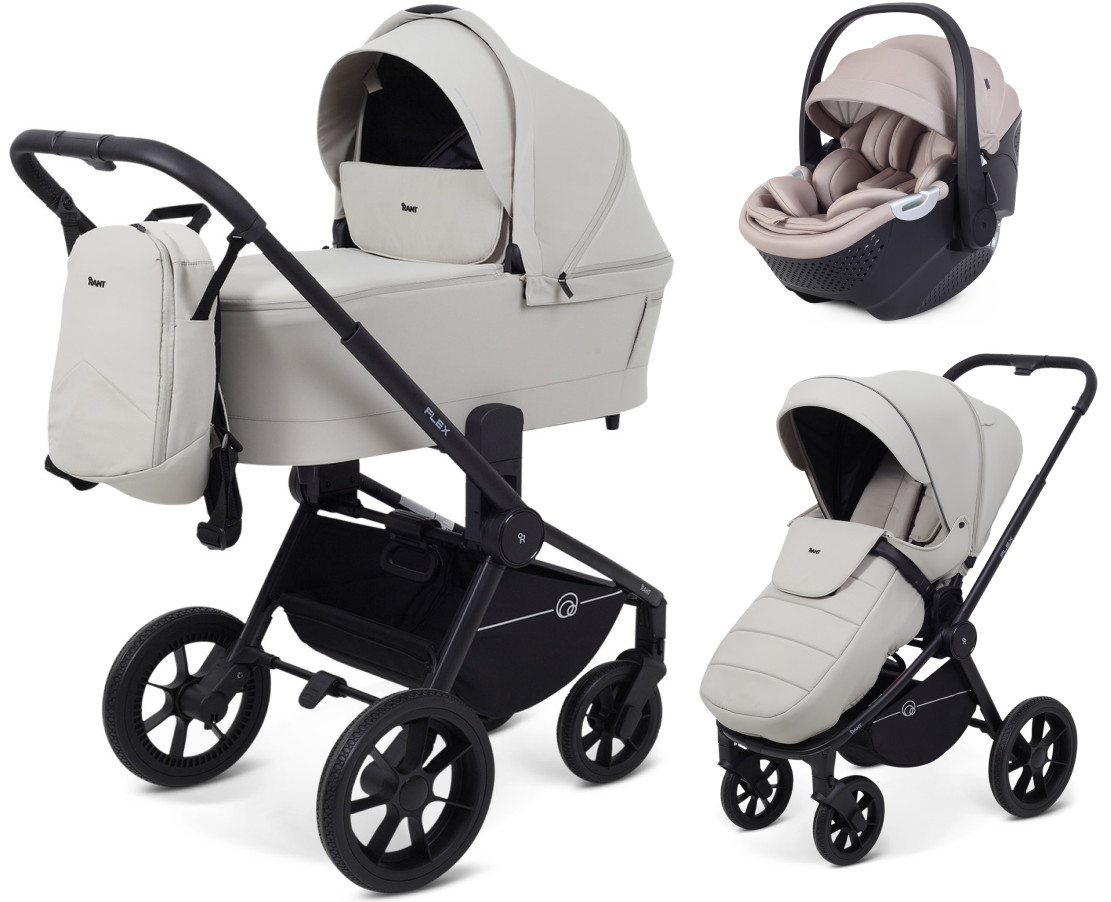 Детская коляска Rant Flex 3 в 1 RA076 с автокреслом Aster Zero Beige Stone