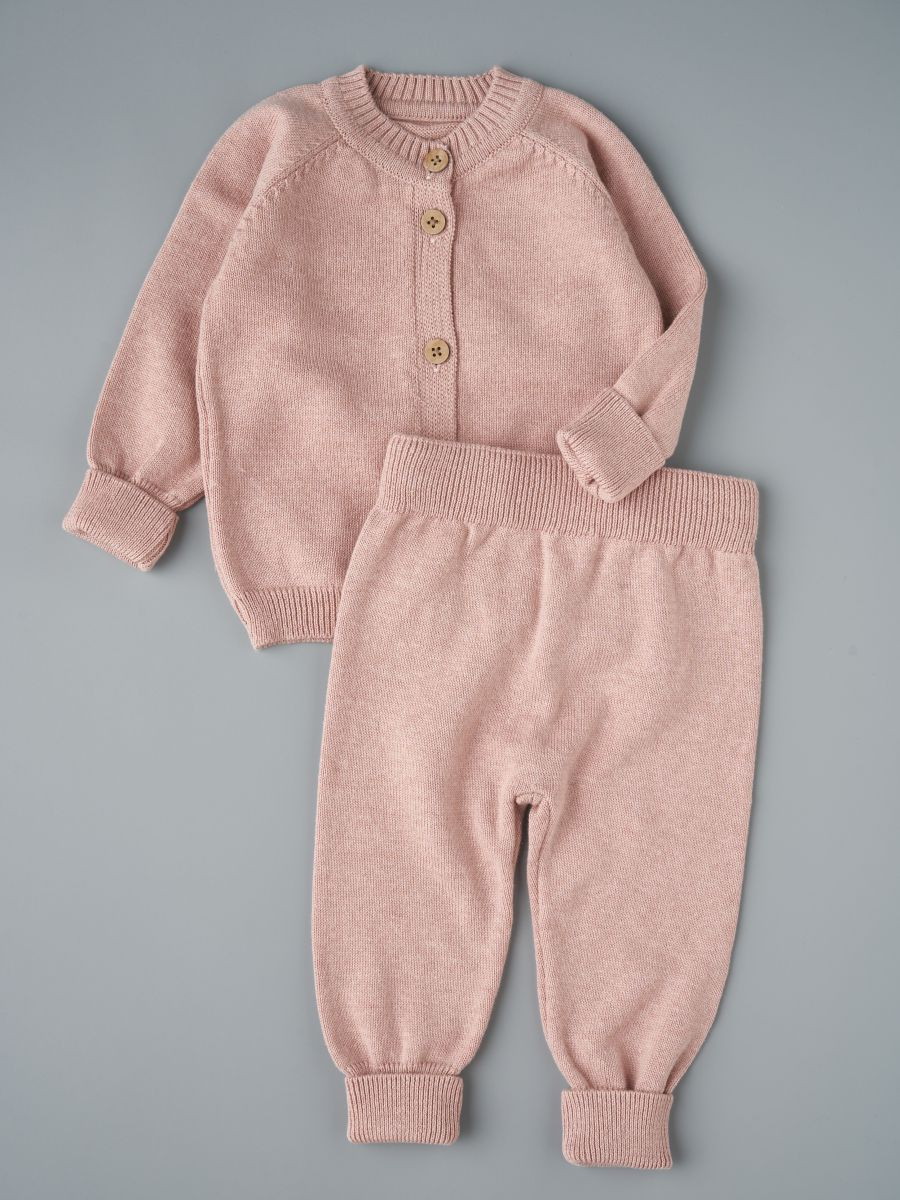 Комплект 2 пр. Little Star кофточка на пуговках штанишки 80045 пудра 62