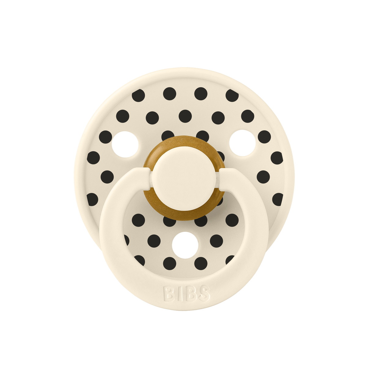 Пустышка латексная Bibs Studio Colour - Polka, 0+ мес. 10034216 Ivory/Black