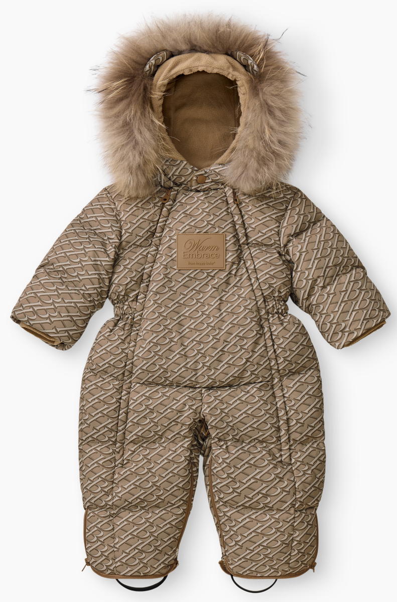 Комбинезон детский Happy baby 89144-0 ЧЗ бежевый (буквы) / beige (letters) 68