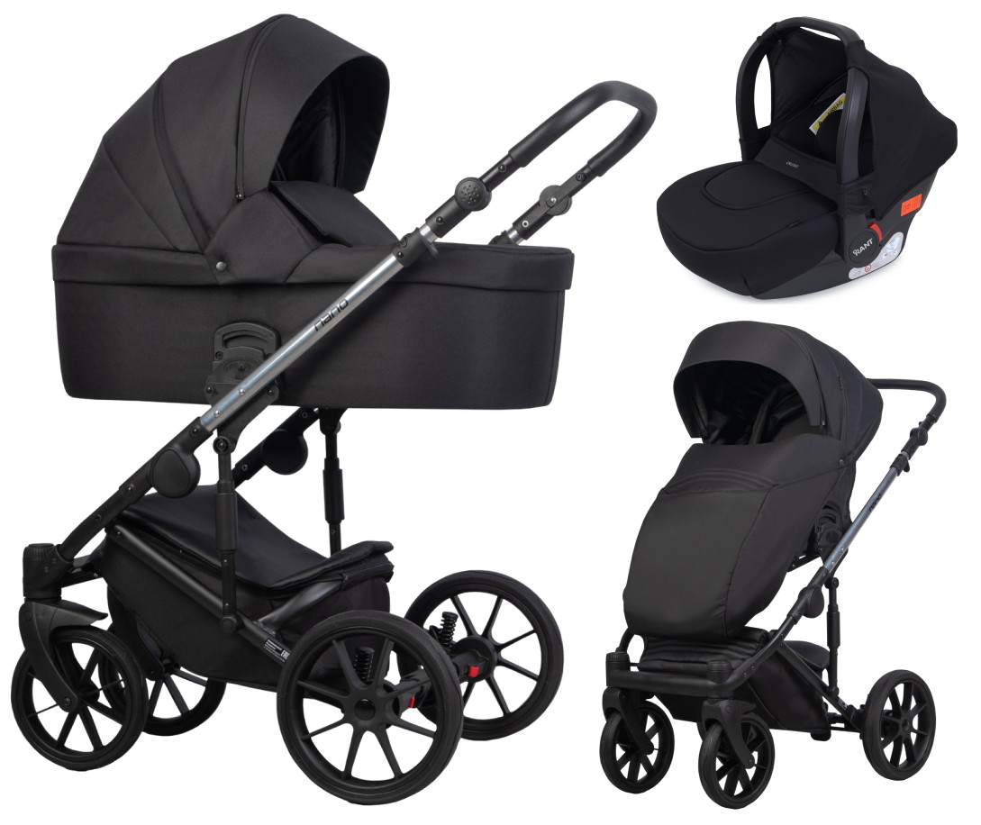 Детская коляска Riko Nano Thermo 3 в 1 с автокреслом Rant Cruise Black 13 Black (черный)