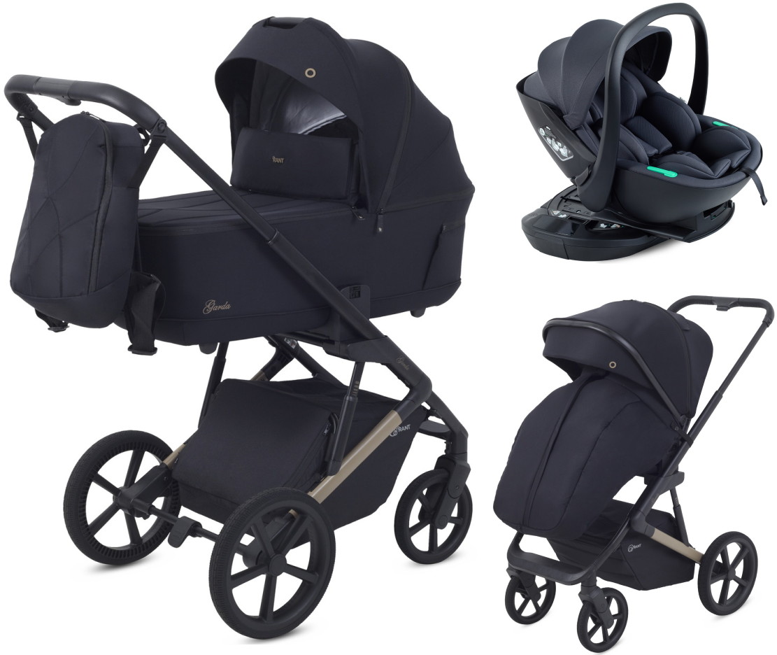 Детская коляска Rant Garda 4 в 1 с автокреслом Miro Dark Grey и базой Black