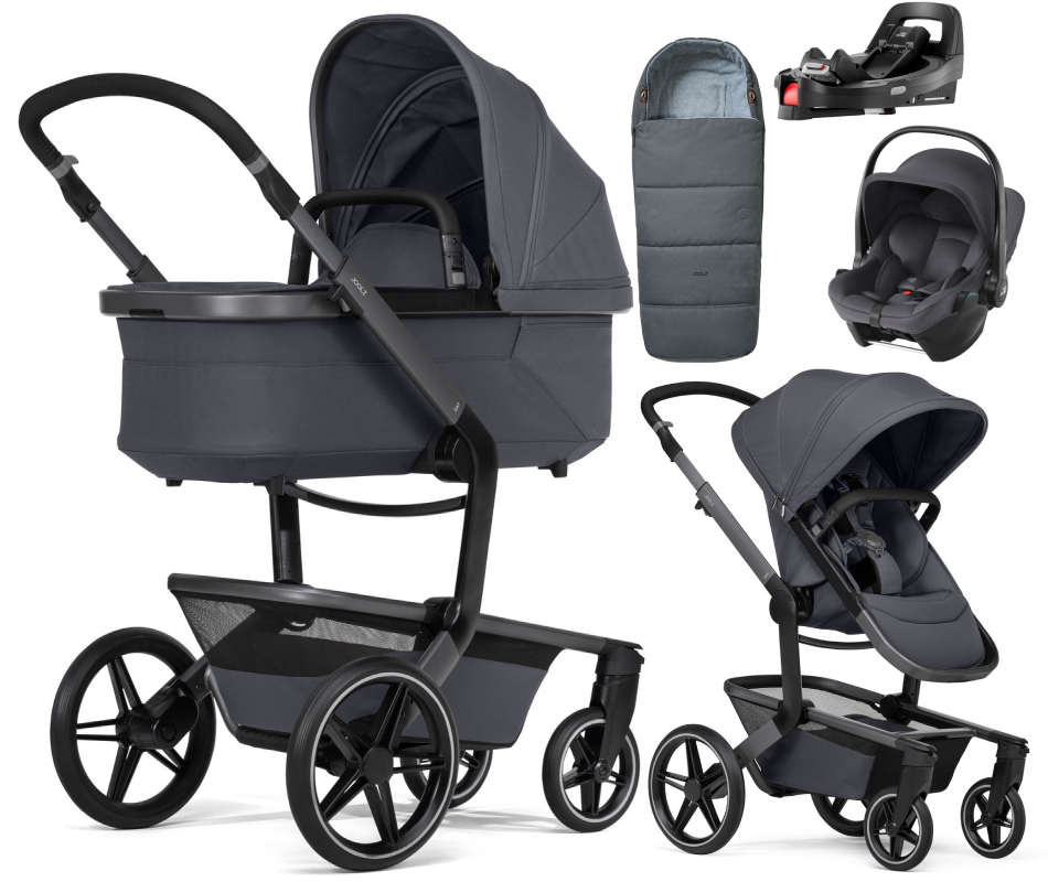 Детская коляска 4 в 1 Joolz Day 5 и автокресло Baby-Safe Core Midnight Grey2 и база Vario Base 5Z + конверт в подарок Stone grey