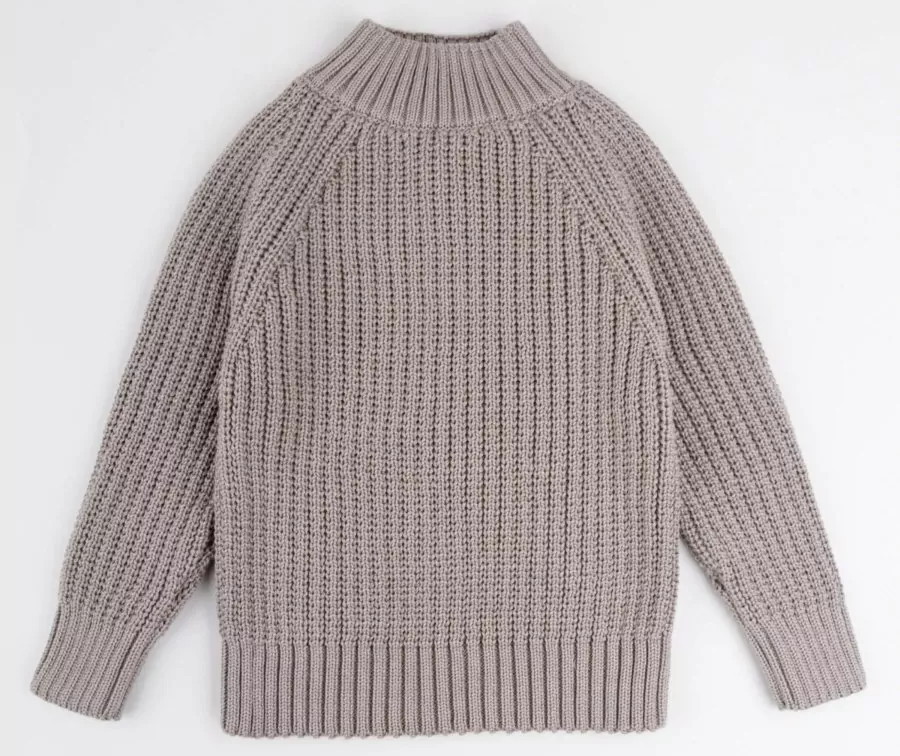 Свитер вязаный детский Amarobaby Warm с высокой горловиной коричневый 92