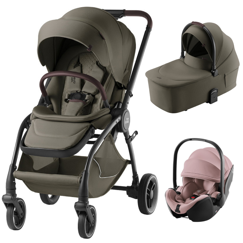 Коляска 3 в 1 Britax Roemer RIO LUX и автокресло Baby-Safe PRO Style Dusty Rose Urban olive