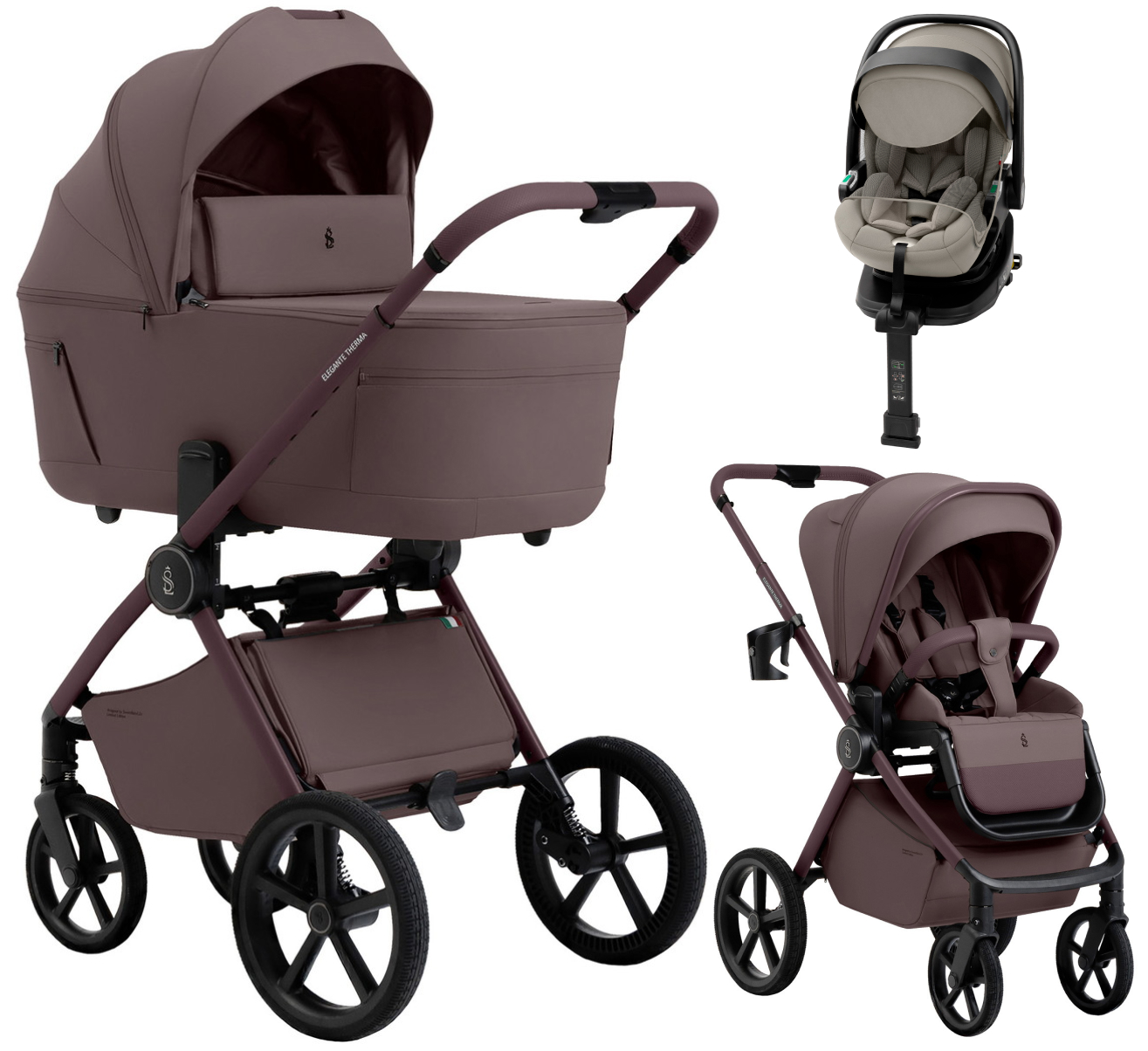 Коляска 4 в 1 Sweet Baby SBL Elegante Therma Colore + автокресло Premier Plus Begie Mokka