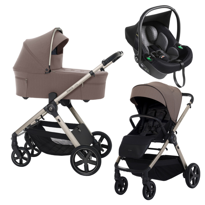 Детская коляска Espiro Only 3 в 1 2025 408 nude brown/Чёрный (Black 110)