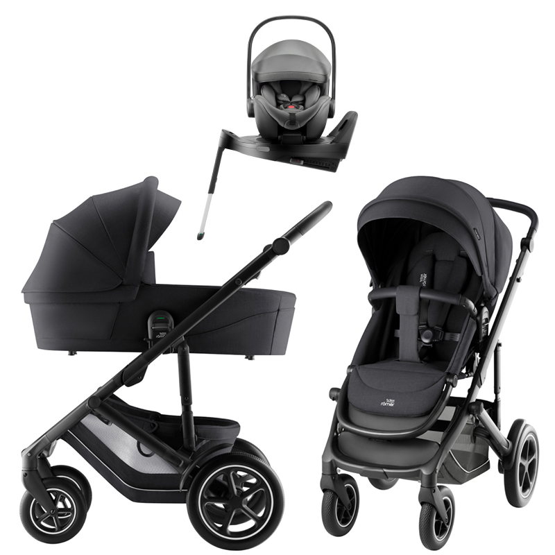 Коляска 3 в 1 Britax Roemer Smile 5Z Style и автокресло Baby-Safe PRO Style Mineral Grey + Vario Base 5Z Carbon Black