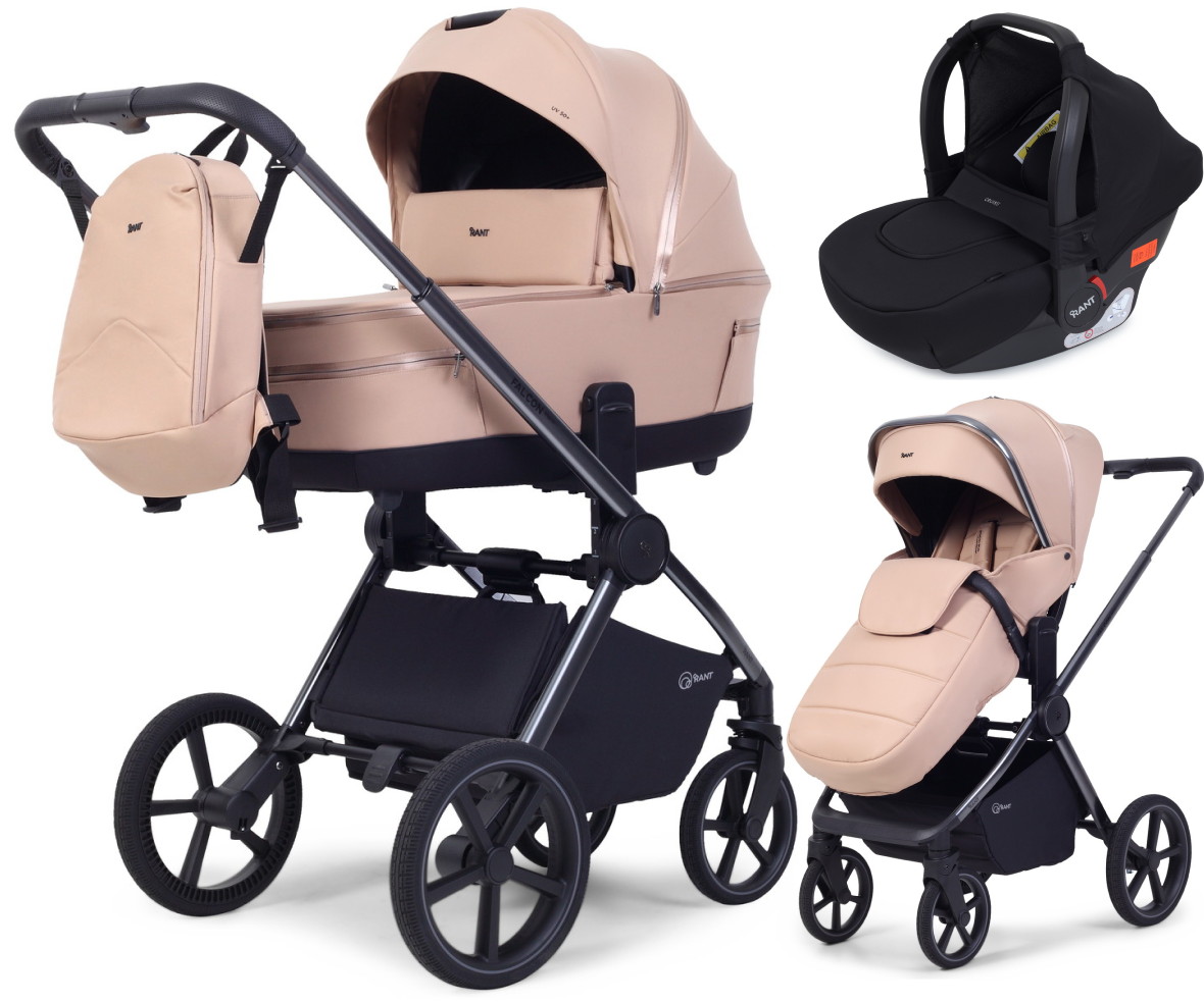 Детская коляска Rant Falcon Soft Therm 3 в 1 с автокреслом Cruise Black Beige