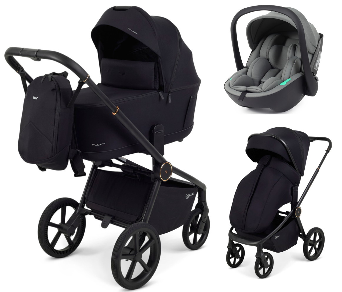 Детская коляска Rant Flex Therm Soft 3 в 1 с автокреслом Miro Olive Gold Black