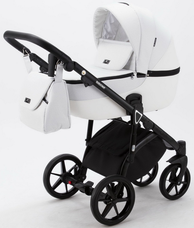 Детская коляска Adamex Bibione 2 в 1 BI-PS76 (БЕЛАЯ РОГОЖКА+БЕЛ.КОЖА)