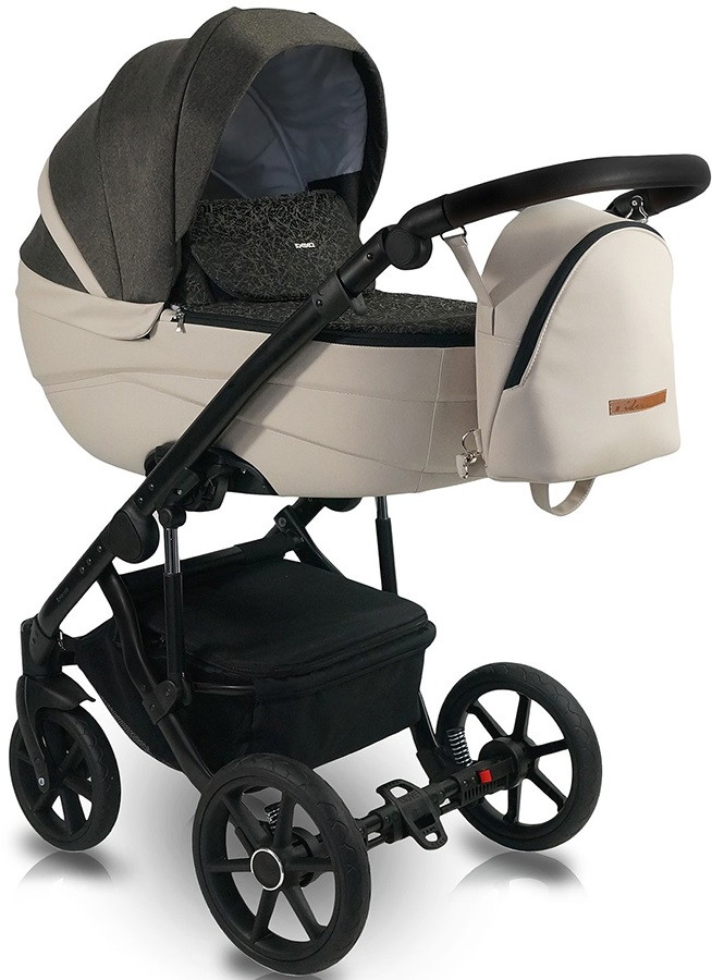 Детская коляска Bexa Ideal 2 в 1 ID 08 черный+бежевая кожа