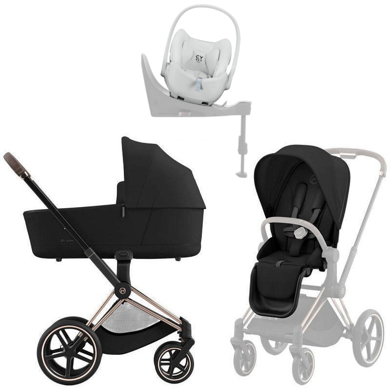 Коляска Cybex Priam IV Rosegold complete Cloud T Urban Mobility White Base T 4 в 1 Sepia Black