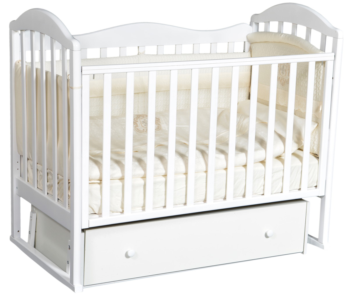 Детская кроватка ByTwinz Gabriella 1 универсальный маятник белый