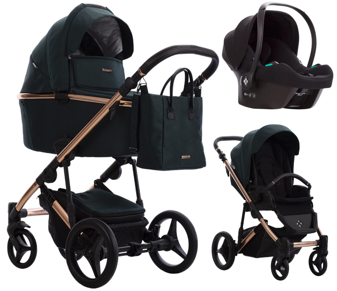 Детская коляска Bebetto Loren Stella 3 в 1 с автокреслом Avionaut Cosmo 02 т.зеленый