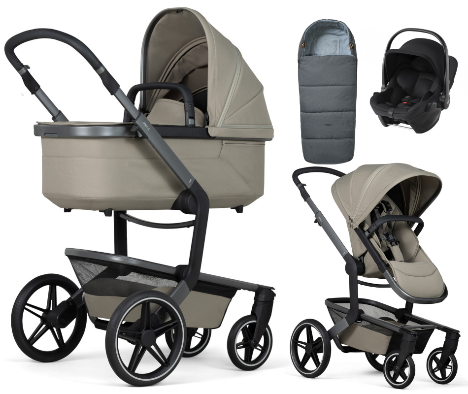 Детская коляска 3 в 1 Joolz Day 5 и автокресло Baby-Safe Core Space Black + конверт в подарок Sage green