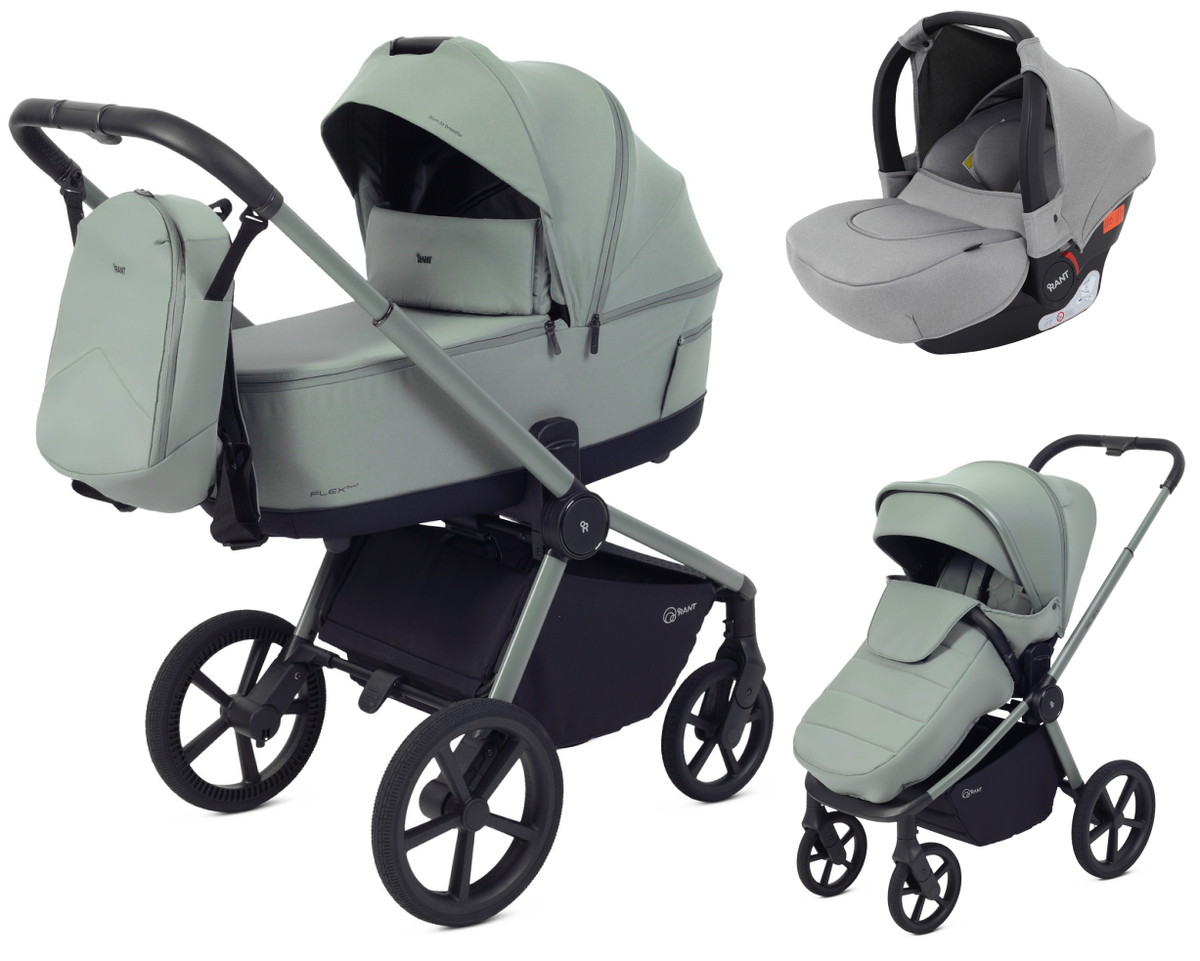 Детская коляска Rant Flex Therm Soft 3 в 1 с автокреслом Cruise Grey Forest Green