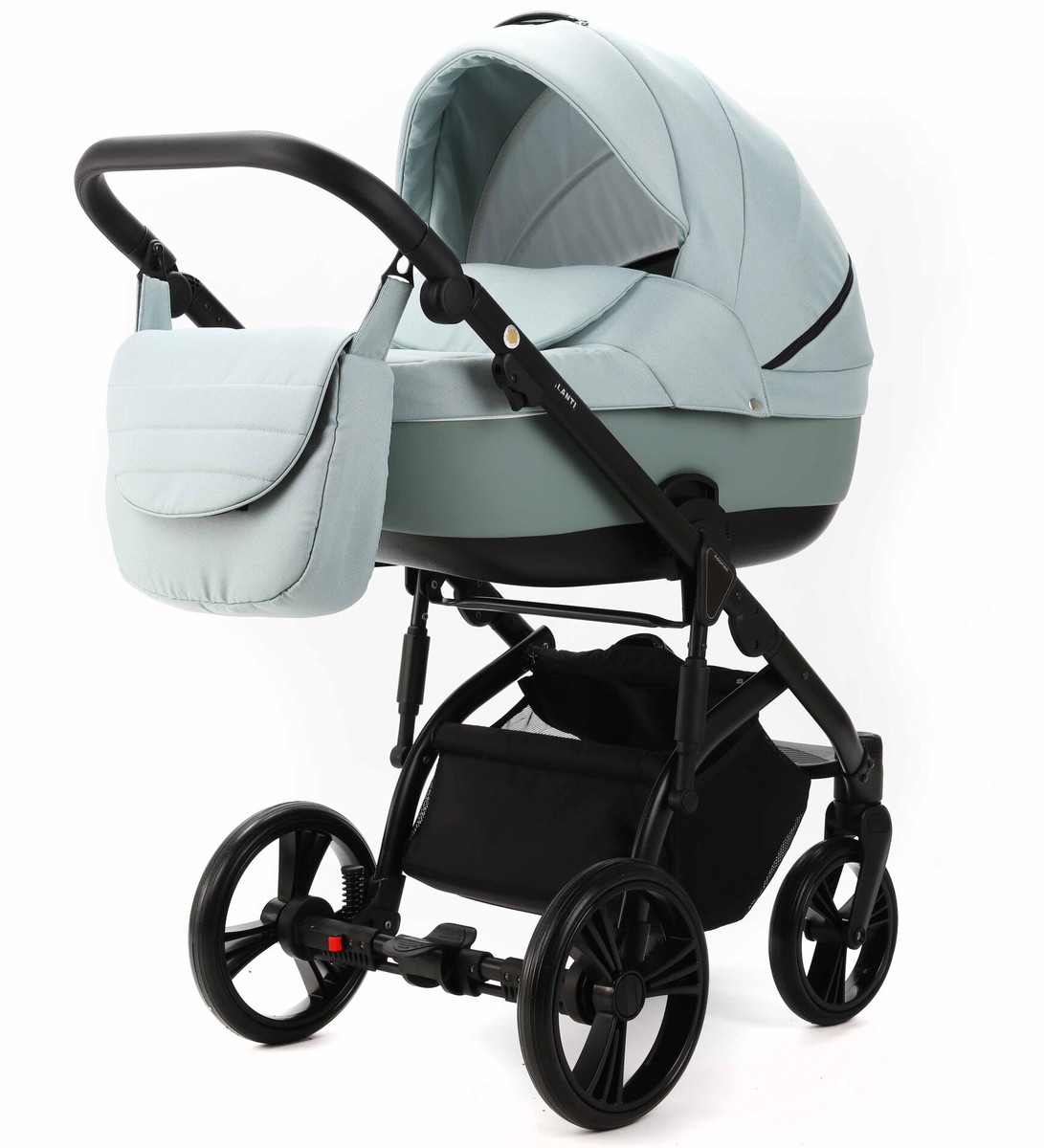Детская коляска Adamex Lanti 2 в 1 LN-PS25 TIP (СЕРО-ЗЕЛЕН. + СЕРО-ЗЕЛЕН. КОЖА)