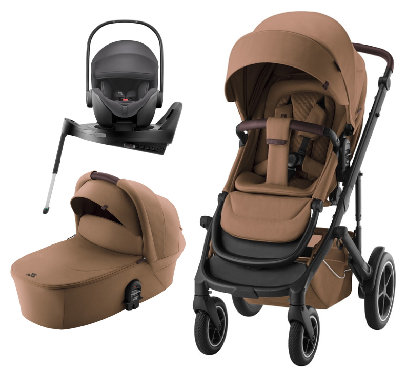 Коляска 3 в 1 Britax Roemer Smile 5Z LUX и автокресло Baby-Safe PRO Classic Deep Grey + Vario Base 5Z Warm Caramel