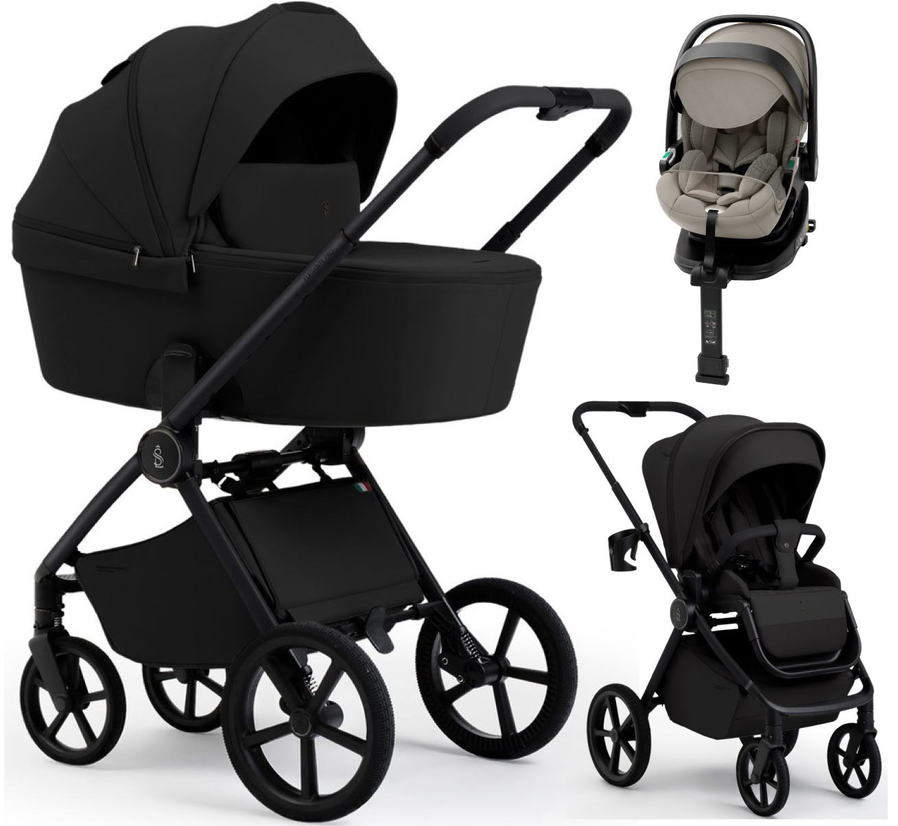 Коляска 4 в 1 Sweet Baby SBL Elegante Pro + автокресло Premier Plus Begie Black