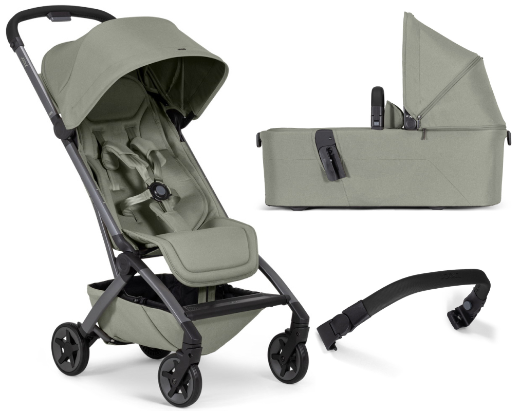 Коляска 2 в 1 Joolz Aer 2 с бампером Sage green/Black Carbon