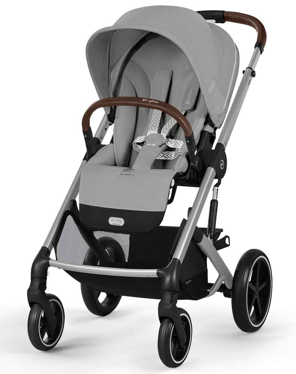 Прогулочная коляска Cybex Balios S Lux SLV 2025 Stone Grey с дождевиком