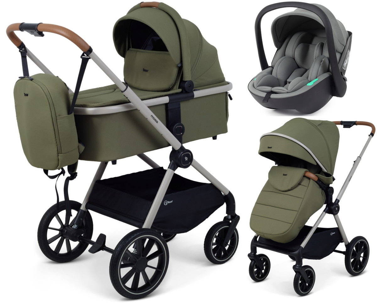 Детская коляска Rant Moss Prime 3 в 1 с автокреслом Miro Olive Green