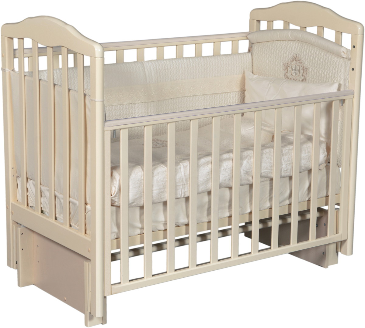 Детская кроватка ByTwinz Daniella 2 универсальный маятник слоновая кость