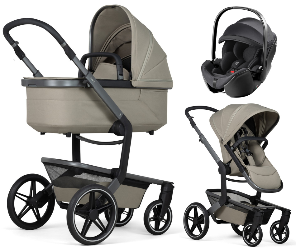 Детская коляска 3 в 1 Joolz Day 5 и автокресло Britax Roemer Baby-Safe Pro Classic Deep Black без адаптеров Sage Green