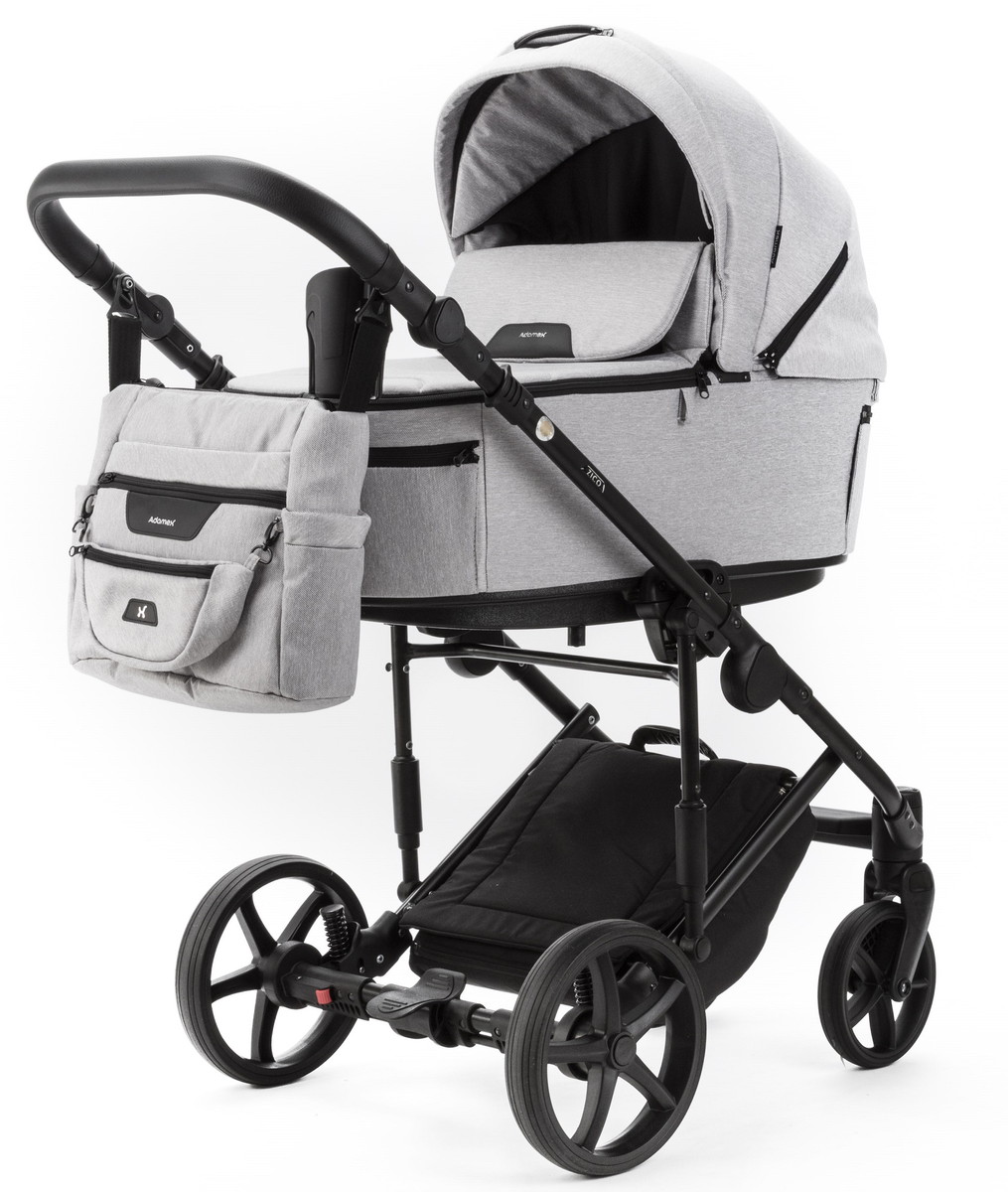 Детская коляска Adamex Zico New 2 в 1 ZN-TK01 (светло‑серый)