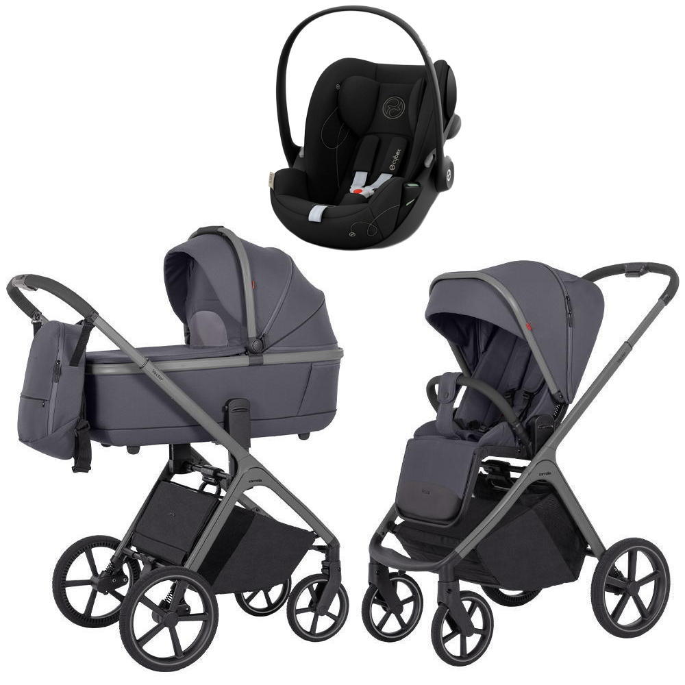 Коляска Carrello Vector CRL-6550 и автокресло Cybex Cloud G i-Size Moon Black 3 в 1 Landscape Grey