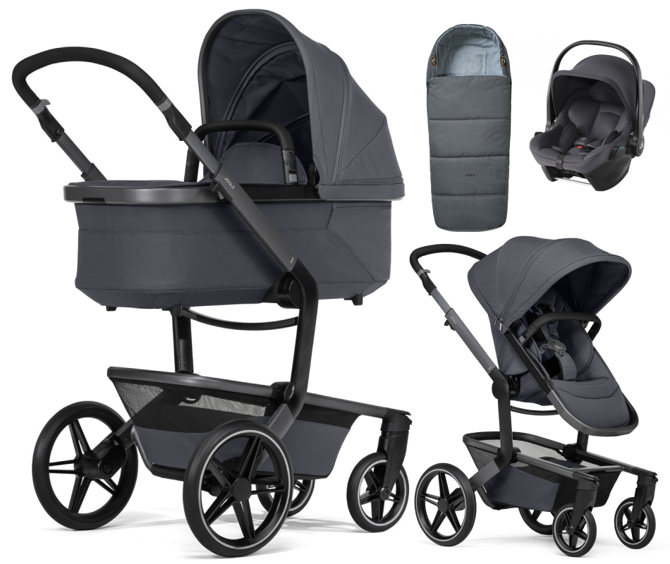 Детская коляска 3 в 1 Joolz Day 5 и автокресло Baby-Safe Core Midnight Grey2 без адаптеров + конверт в подарок Stone grey