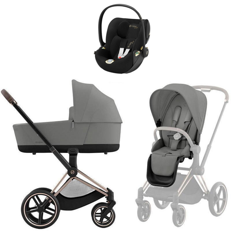 Коляска Cybex Priam IV Rosegold complete Cloud T Jeremy Scott Wings 3 в 1 Mirage Grey