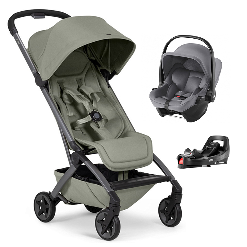 Прогулочная коляска Joolz Aer 2 и автокресло Baby-Safe Core Frost Grey и база Vario Base 5Z Sage green