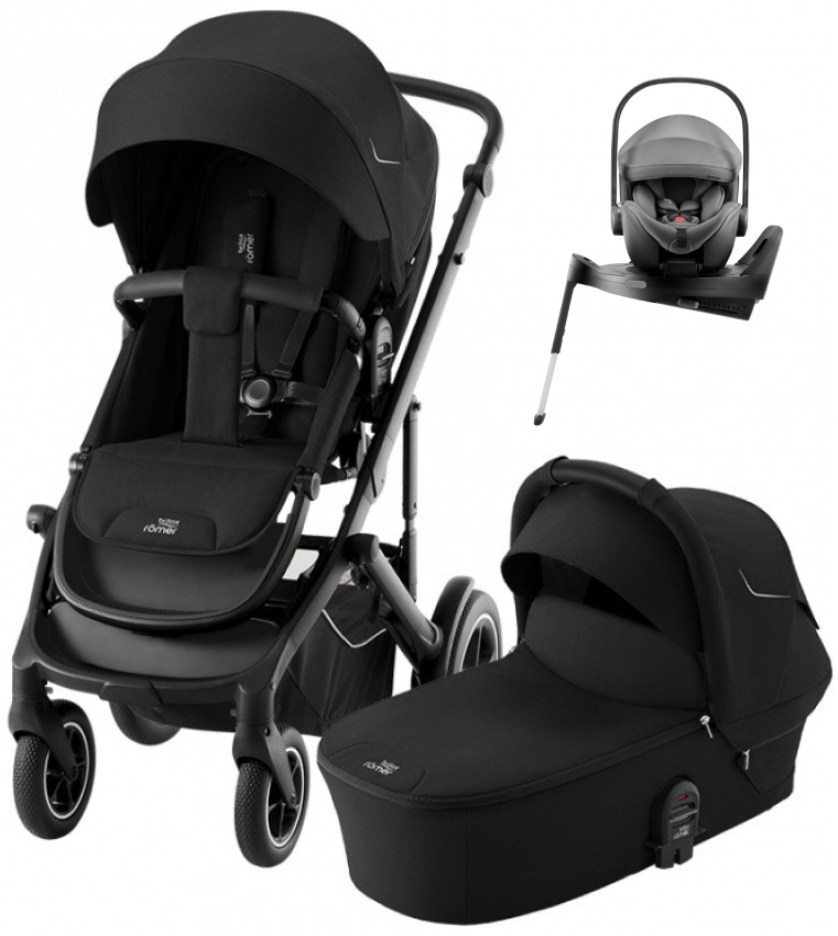 Коляска 3 в 1 Britax Roemer Smile 5Z и автокресло Baby-Safe PRO Style Mineral Grey + Vario Base 5Z Space Black