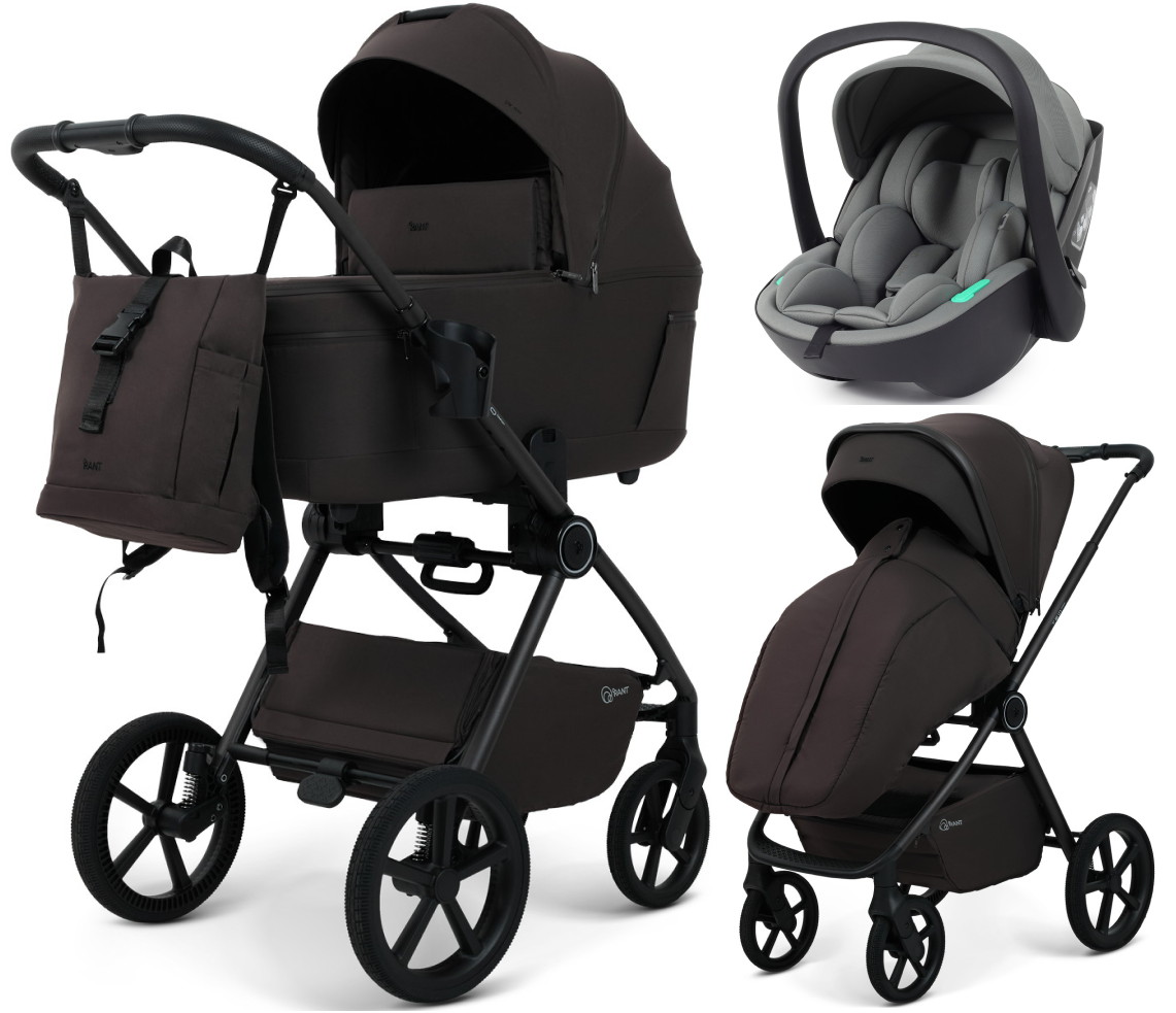 Детская коляска Rant Teo Comfort 3 в 1 с автокреслом Miro Olive Shine brown