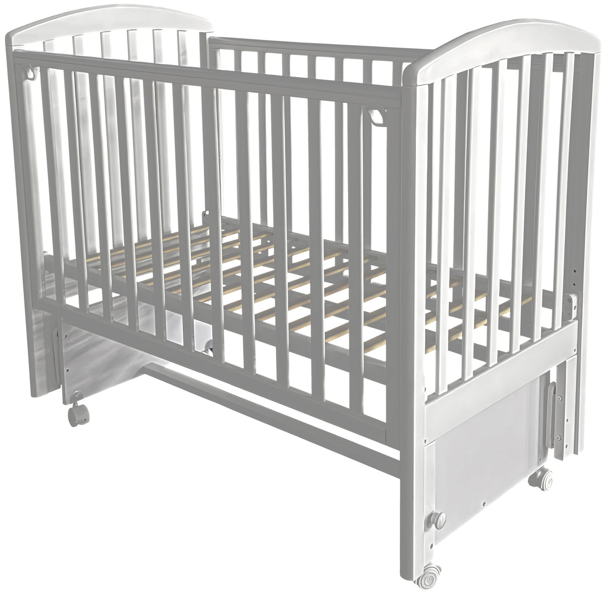 Детская кроватка Кедр Люси 1 (маятник универсальный,колесо) белый