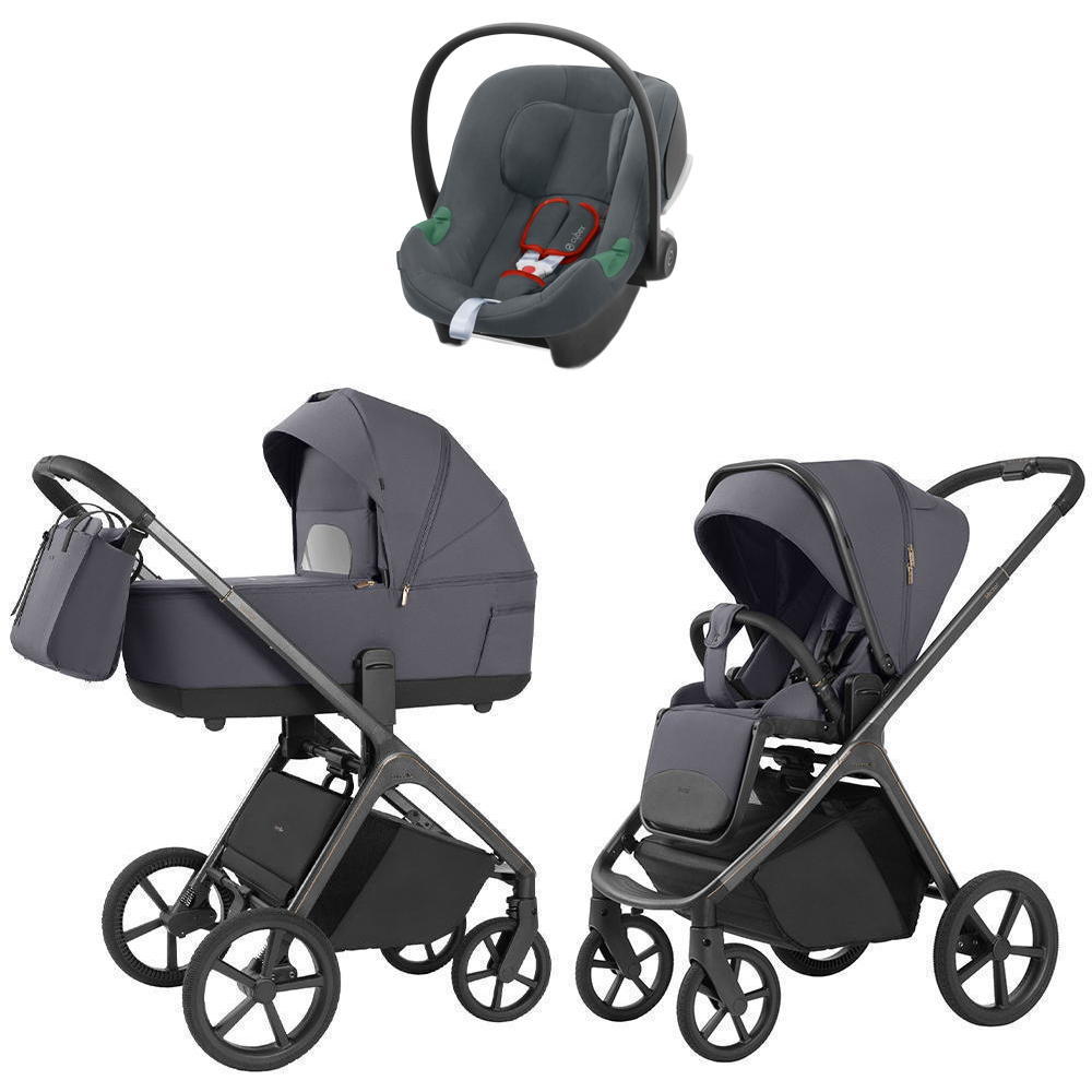 Коляска Carrello Vector 2025 CRL-6551 и автокресло Cybex Aton B2 Steel Grey 3 в 1 Ultimate Grey