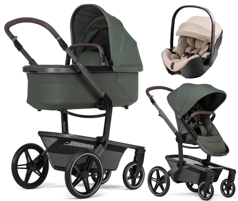 Детская коляска 3 в 1 Joolz Day 5 и автокресло Britax Roemer Baby-Safe Pro Style Teak без адаптеров Forest Green