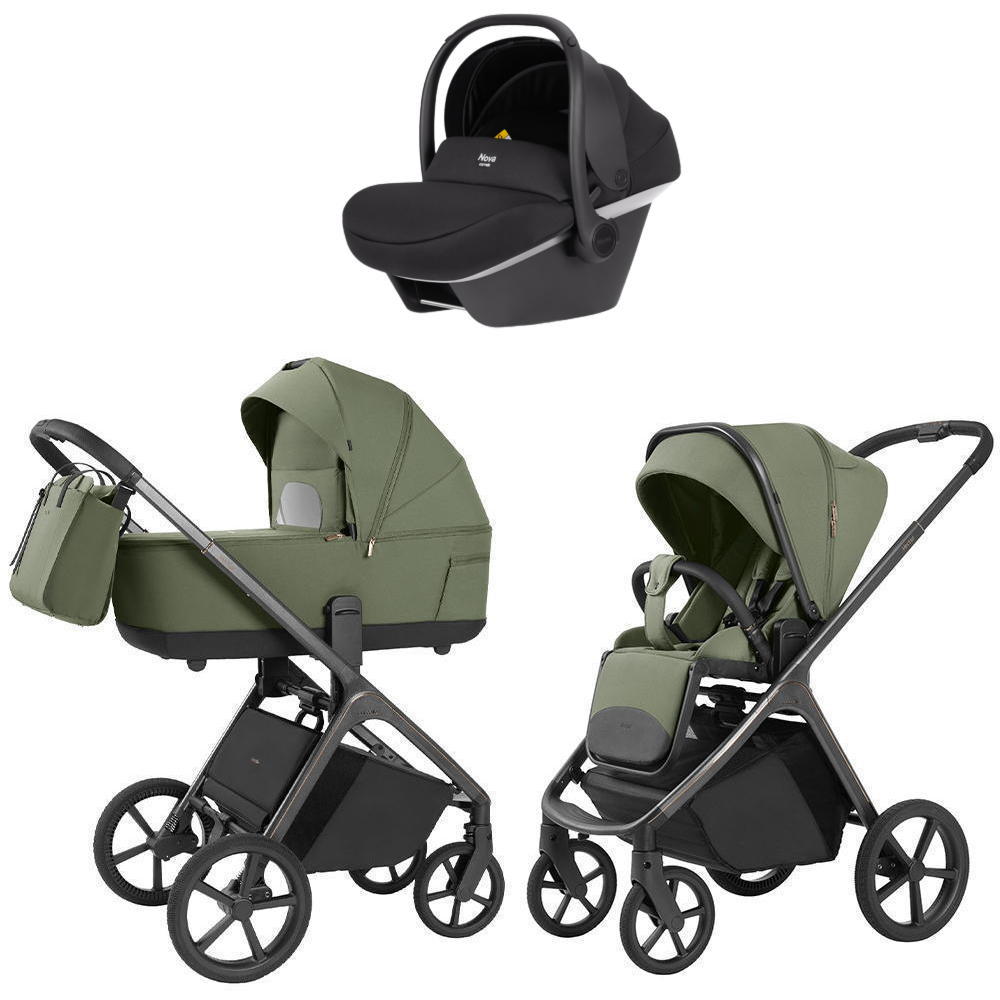 Коляска Carrello Vector 2025 CRL-6551 Nova DK791 Grey Line 3 в 1 Field Green
