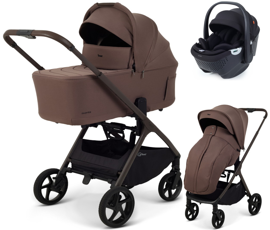 Детская коляска Rant Aventa 3 в 1 с автокреслом Aster Zero Black Beige