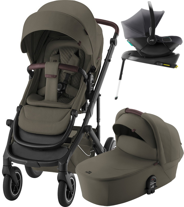 Коляска 4 в 1 Britax Roemer Smile 5Z LUX и автокресло Baby-Safe Core Midnight Grey2 + база Baby-Safe Core Urban Olive