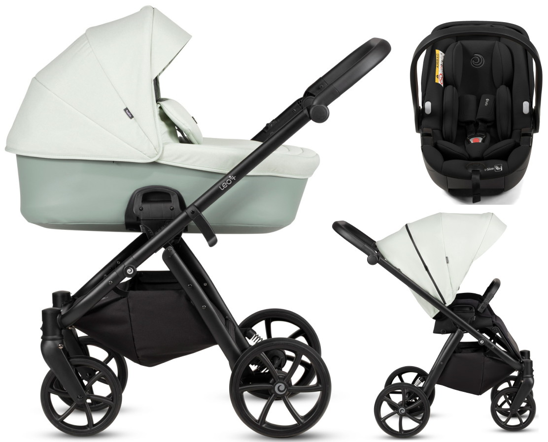 Детская коляска Tutis Leo 3 Plus 3 в 1 с автокреслом Beno Black 1582236 Mint