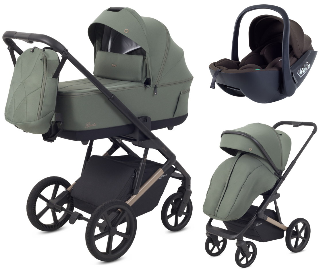 Детская коляска Rant Garda 3 в 1 с автокреслом Miro Brown Olive